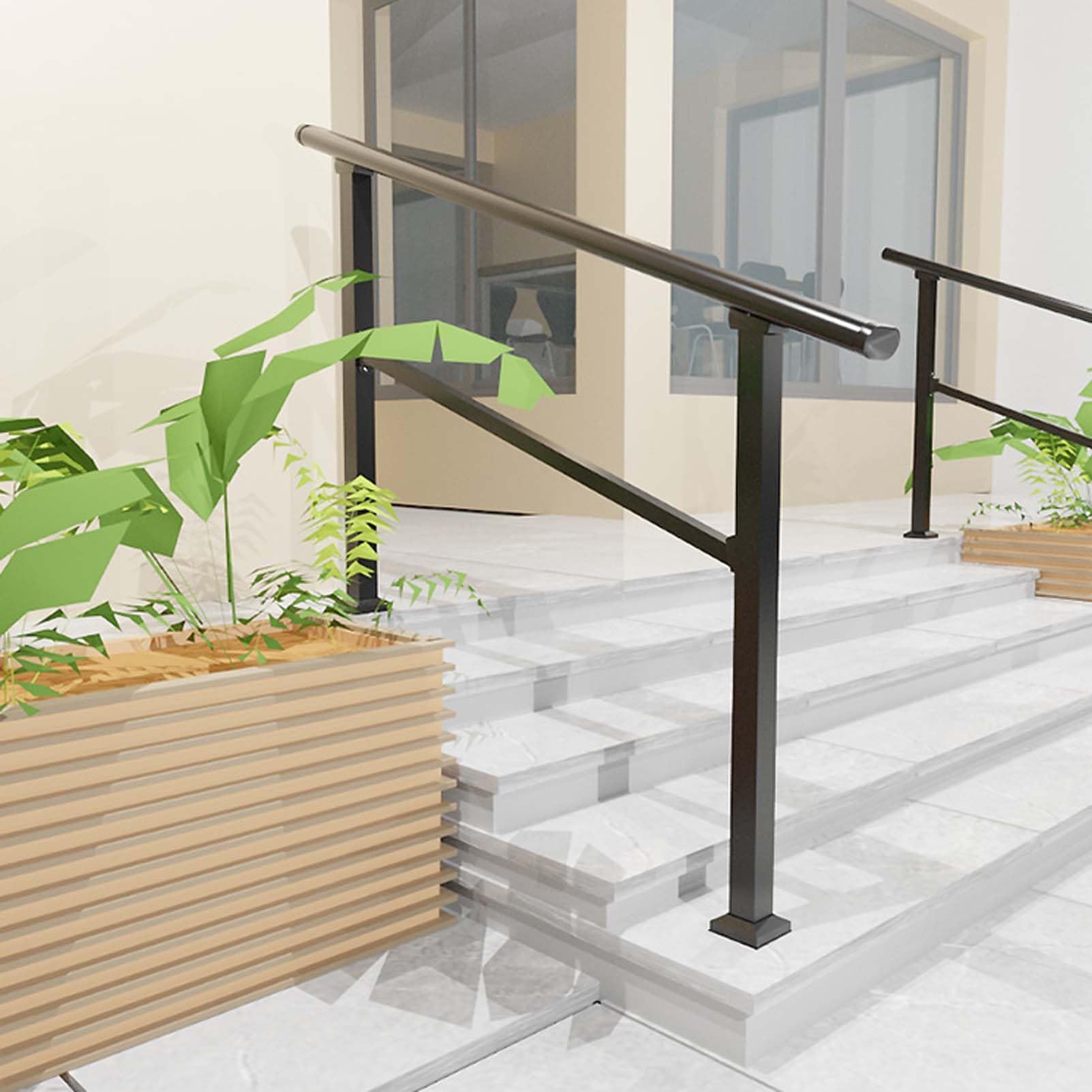 Rampe d'escalier extérieur pour éviter les chutes des seniors sur les marches glissantes