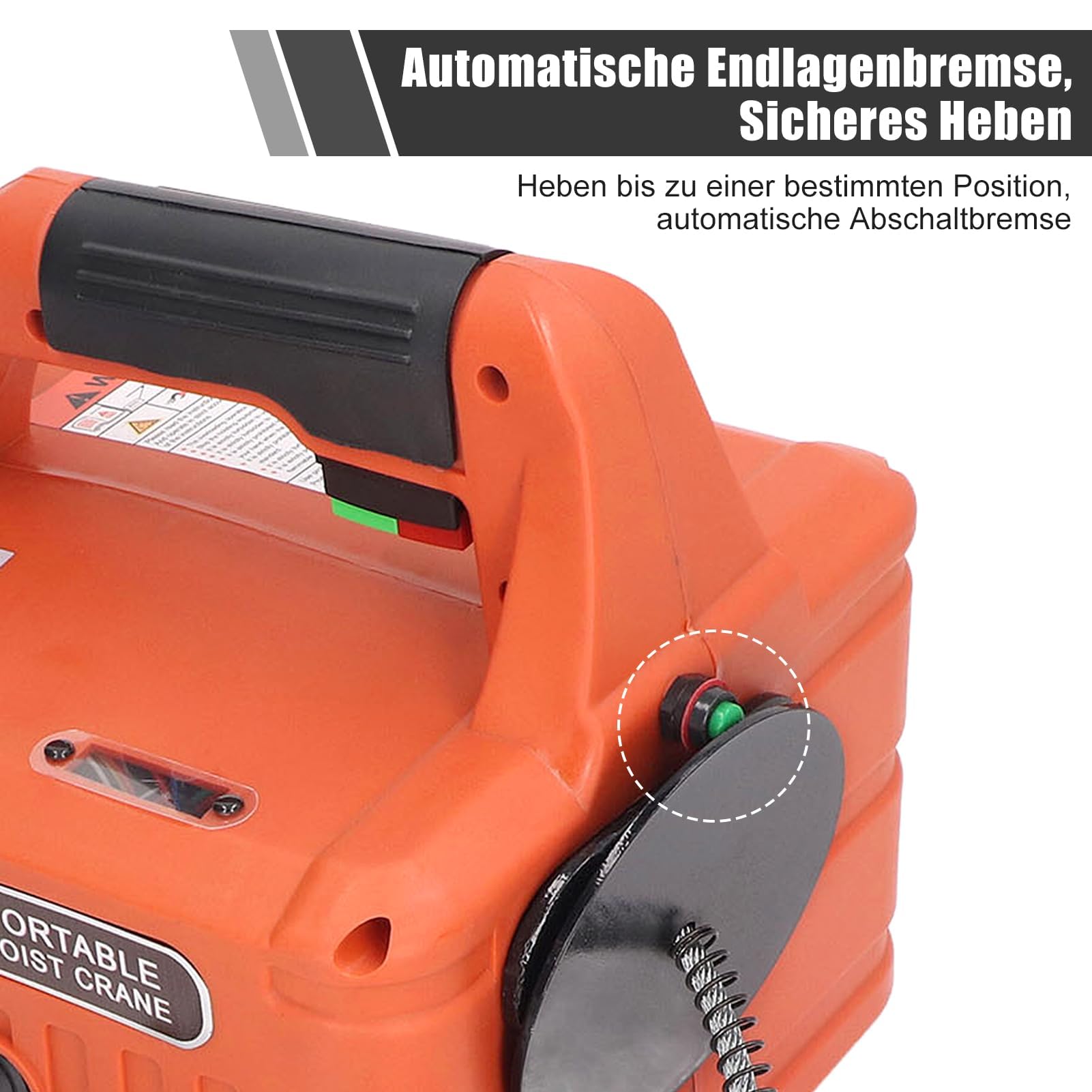 Elektrische Seilwinde 500KG 1500W 7.6M Hubhöhe mit Kabellose Fernbedienung Überlastungsschutz EU-Stecker 220V