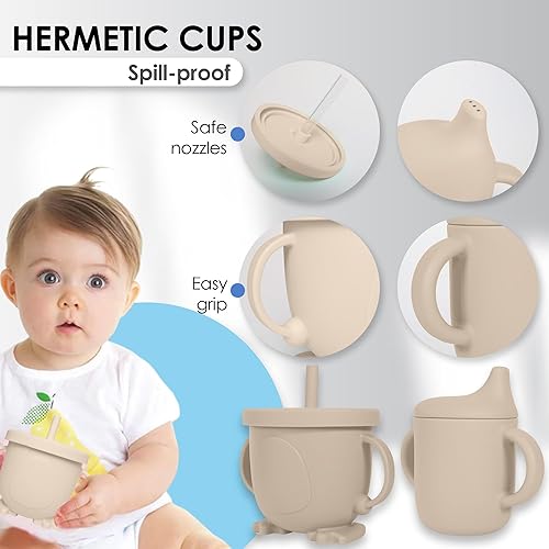 Miniatura 5 de Bluet B - Set de alimentación de bebé de silicona con chupete - Suministros de destete LED para bebés - Cucharas para bebés, cuenco de succión -