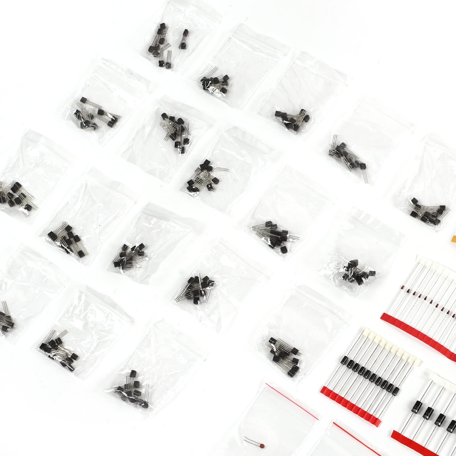 Kit condensatore resistore a 6 valori Kit componenti elettronici con diodi LED e materiale PCB for amplificatore audio e stadio di interconnessione