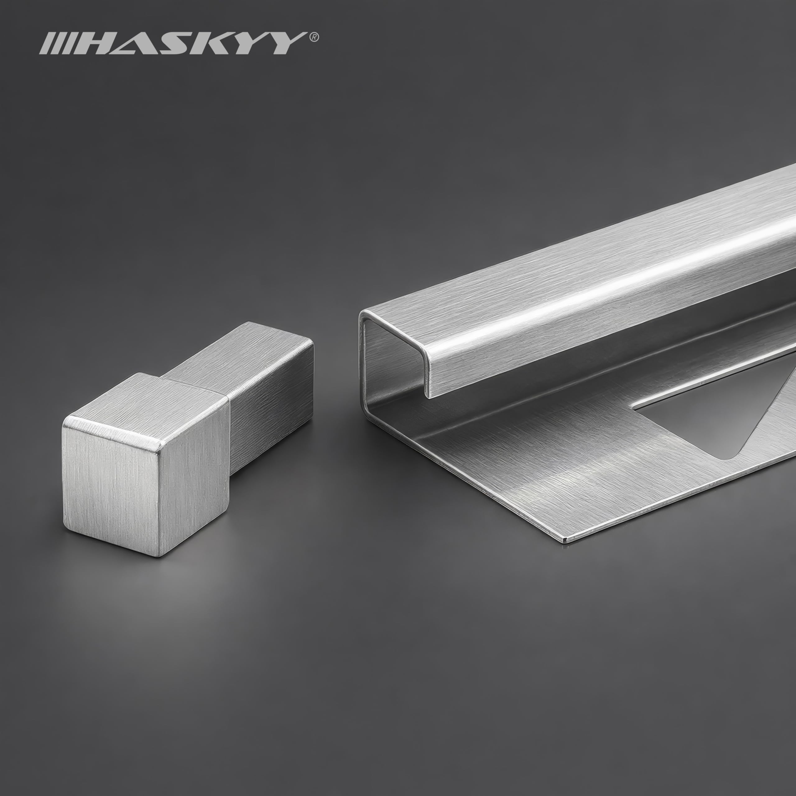 HASKYY Kątownik do listwy gresowej ze stali nierdzewnej V2A szczotkowany kwadratowy uniwersalny 11 mm