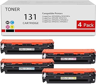 Cartridge 131 CRG-131 Toner Cartridge Replacement for Canon 131 ImageClass MF8280Cw MF624Cw MF628Cw LBP7110Cw MF8080Cw MF8280Cw LBP7110Cw Printer Ink (Black, Cyan, Yellow, Magenta, 4-Pack)
