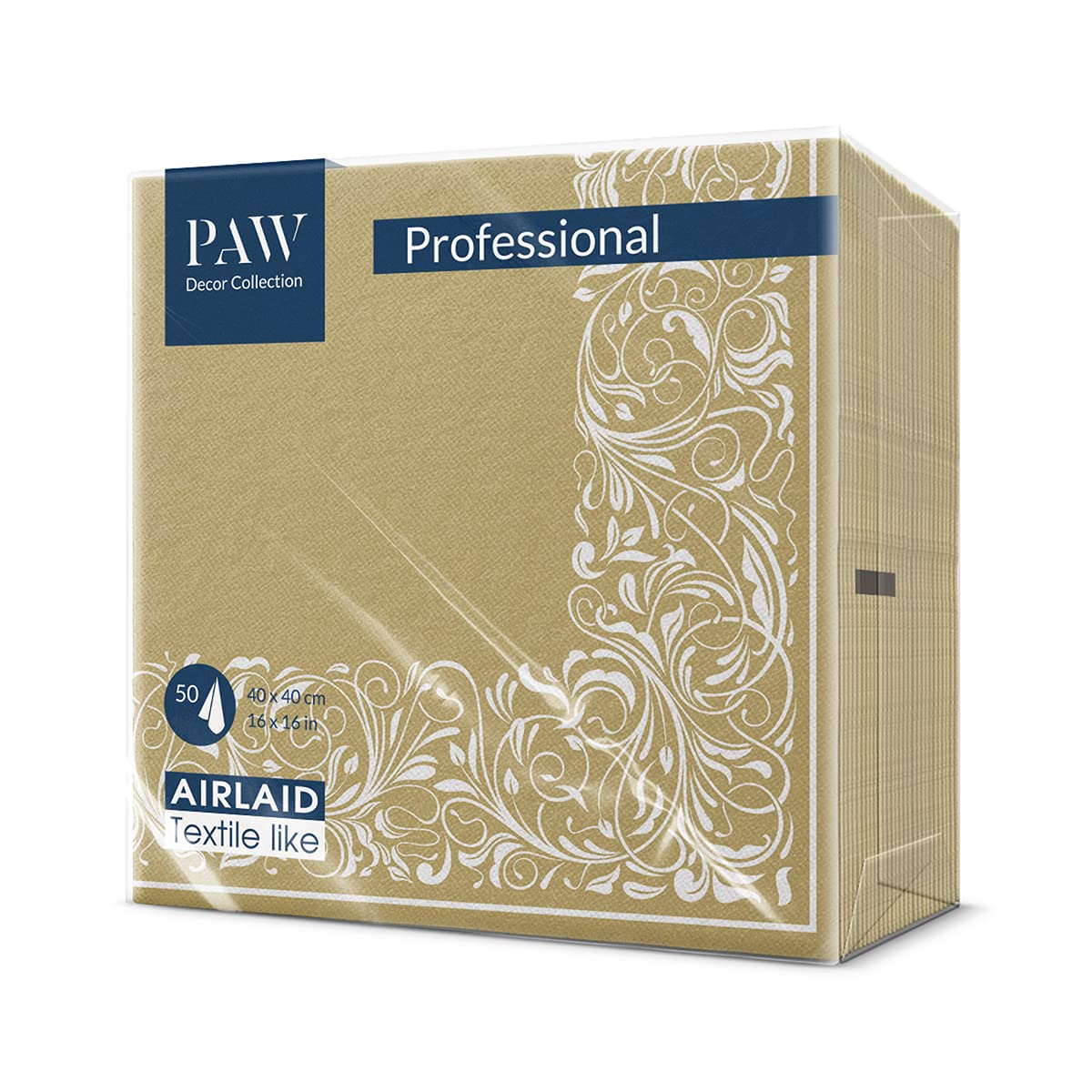 PAW Airlaid Servietten 40x40cm - 50 Stück Gold Für Feste Und Feiern