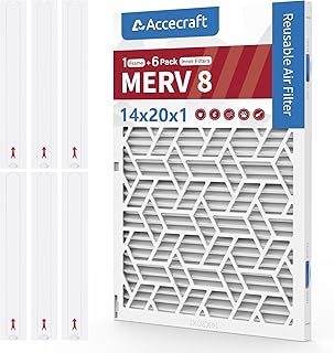 14"x20"x1" Furnace Air Filter Kit MERV 8-6 Filters with Reusable Frame - Allergen Defense - Pleated HVAC AC Furnace Filters - 3-Month Lifespan - Enhanced Indoor Air Quality