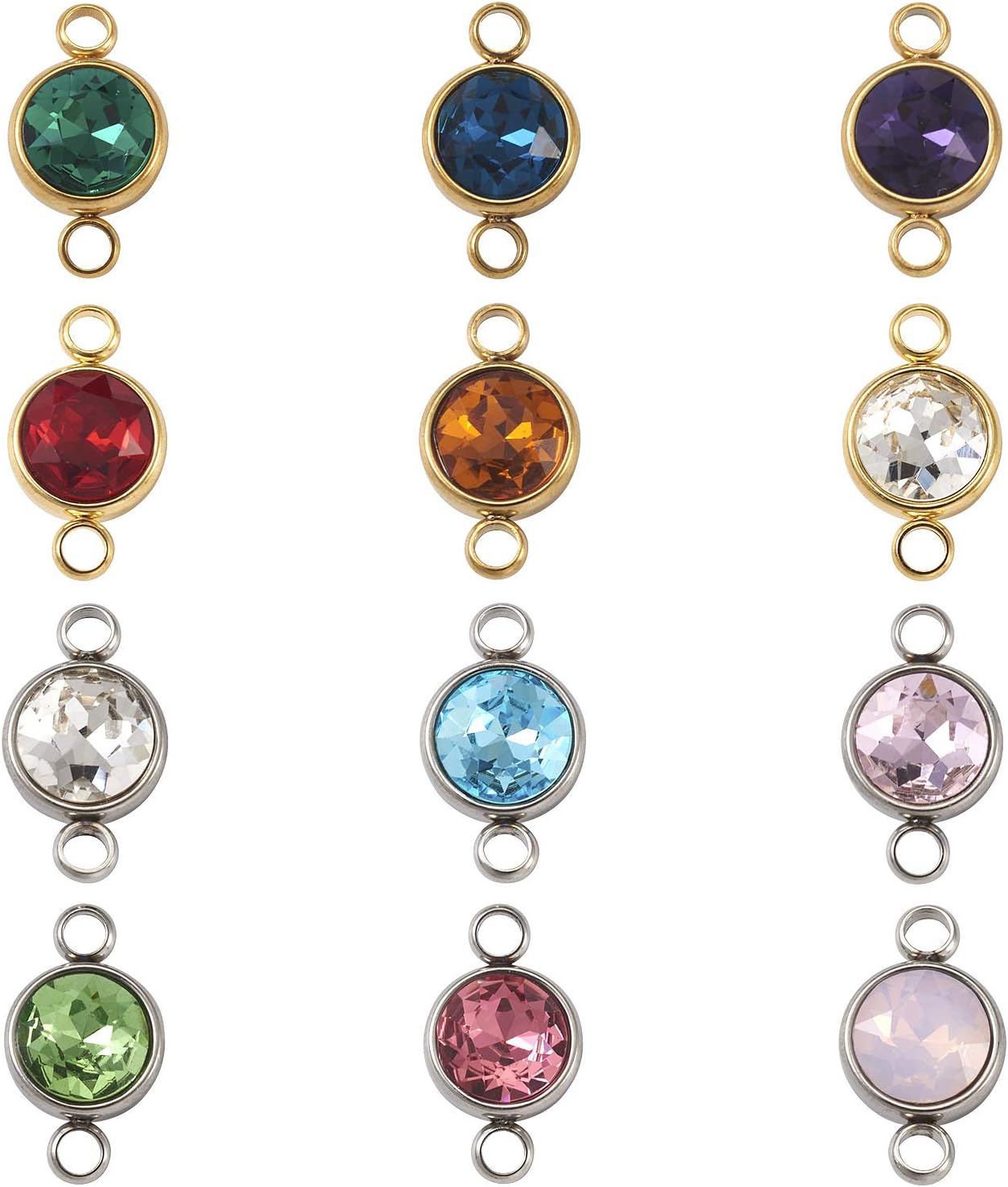 Pandahall 20Pcs Flat Round Glass Links Connectors - Image 2