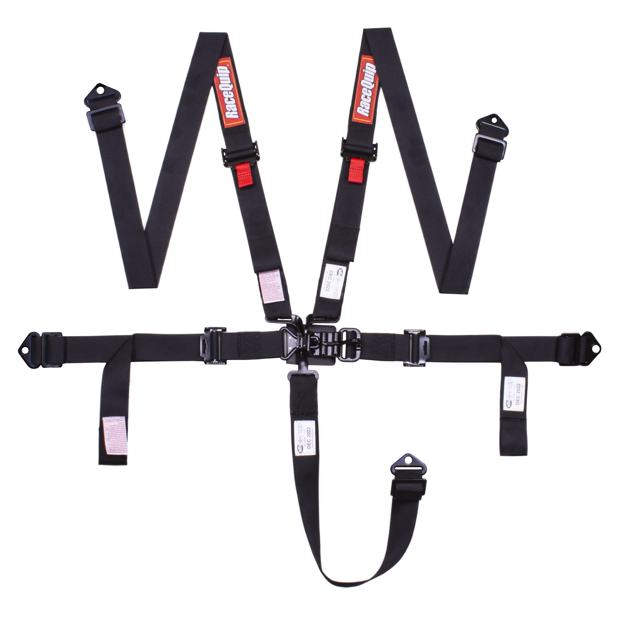 Racequip 811001RQP SFI 16.1 Latch & Link 2 in 5-Point Seat Belt Harness Black