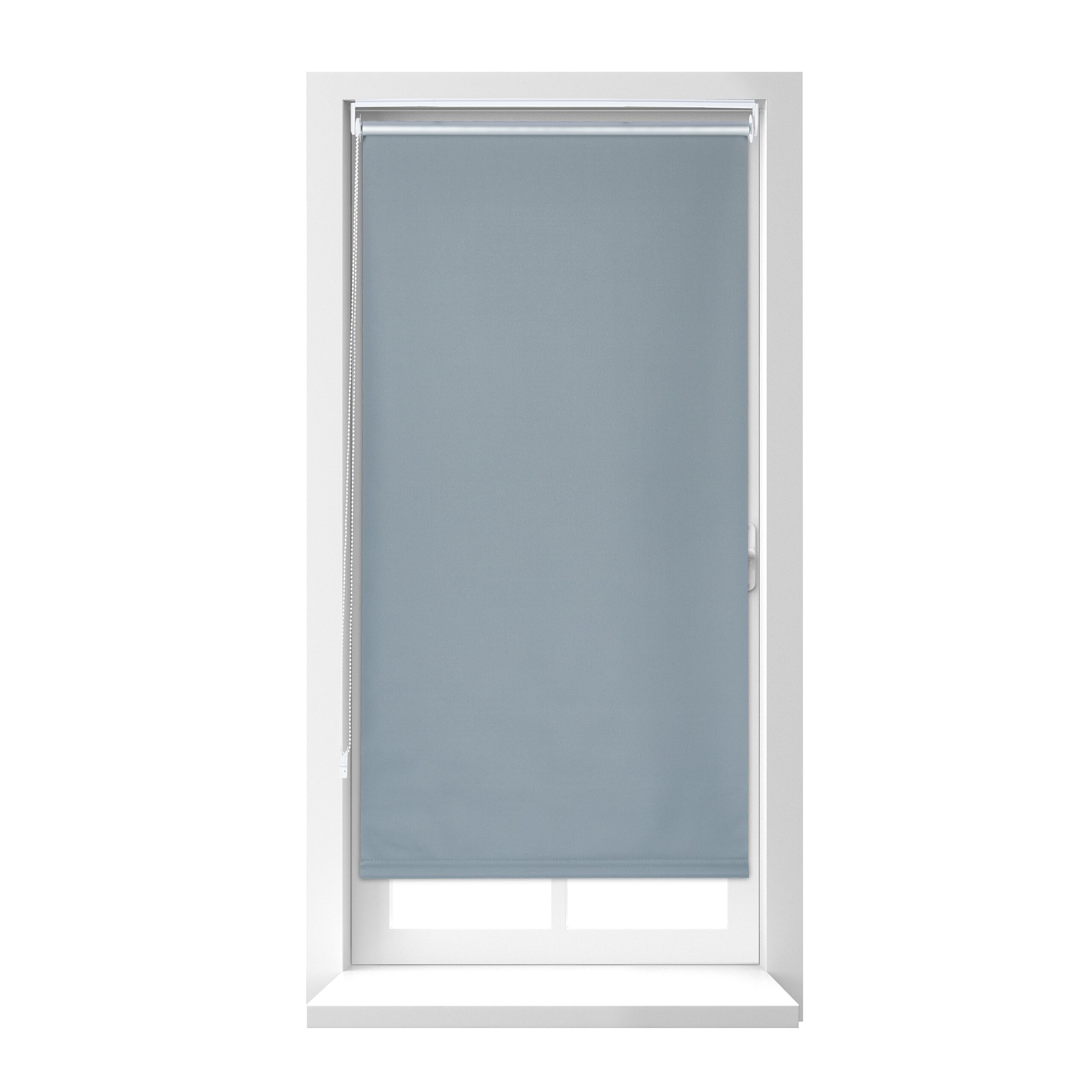 Relaxdays Estor Térmico Opaco, Cortina Enrollable, Oscurecedor Ventana sin Taladrar, Blackout con Cadena, 220x76cm, Gris, Poliéster