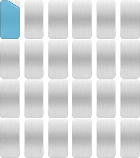 24 Pack Adhesive Metal Plates for Magnetic Mount, 2.3x1.1in Metal Strips for Magnets, Rectangular