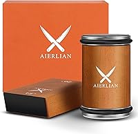 AIERLIAN Rolling Knife Sharpener Kit - Diamond #400 & Ceramic #3000 Discs, 15°/20° Magnetic Angle Guide for Kitchen Knives (Brown)