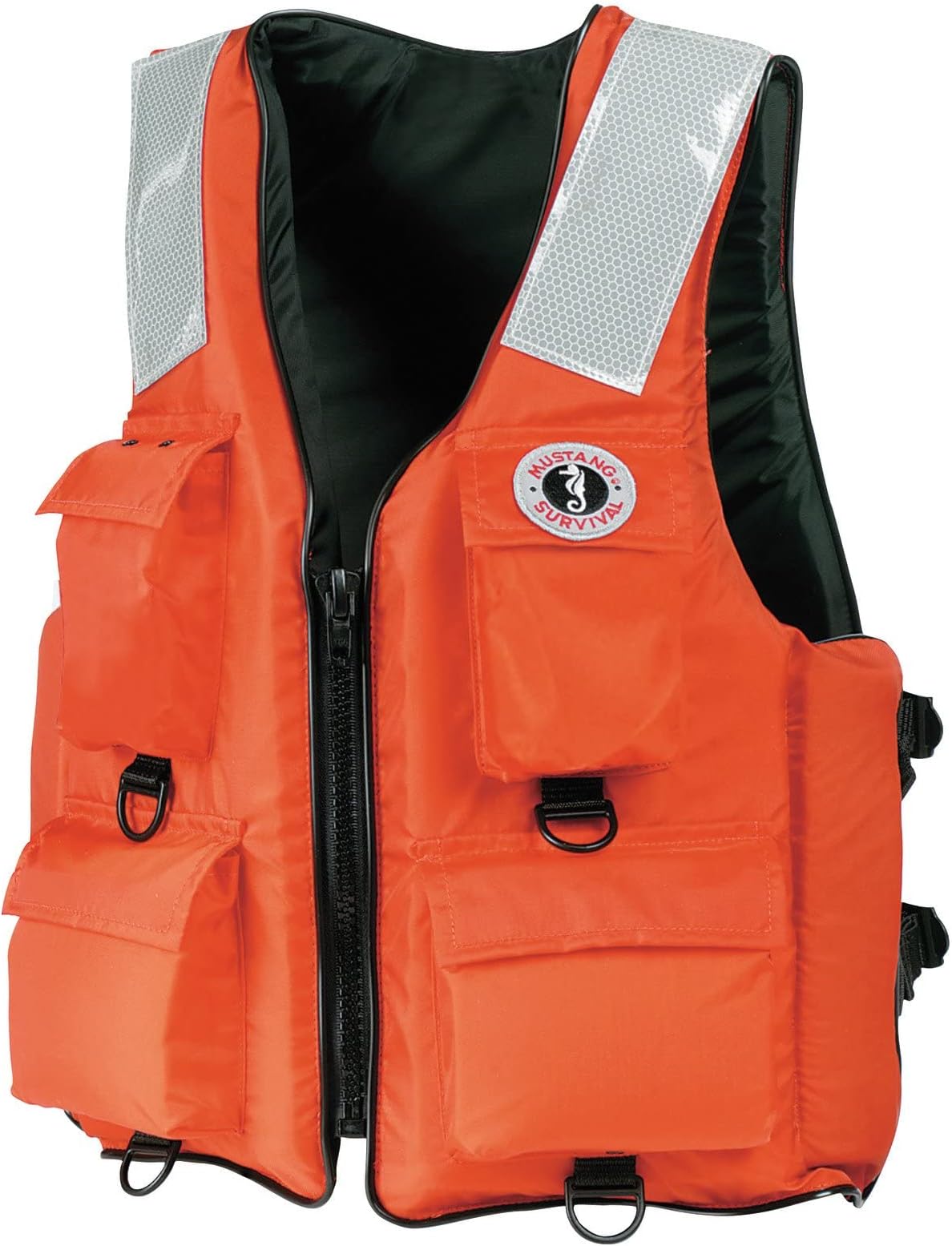 MUSTANG SURVIVAL Classic Industrial Vest with 4 Pockets & Solas Reflective Tape