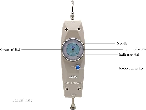 Miniatura 5 de CGOLDENWALL Probador profesional 100N 10Kgf del indicador de fuerza del empuje del empuje del PDA