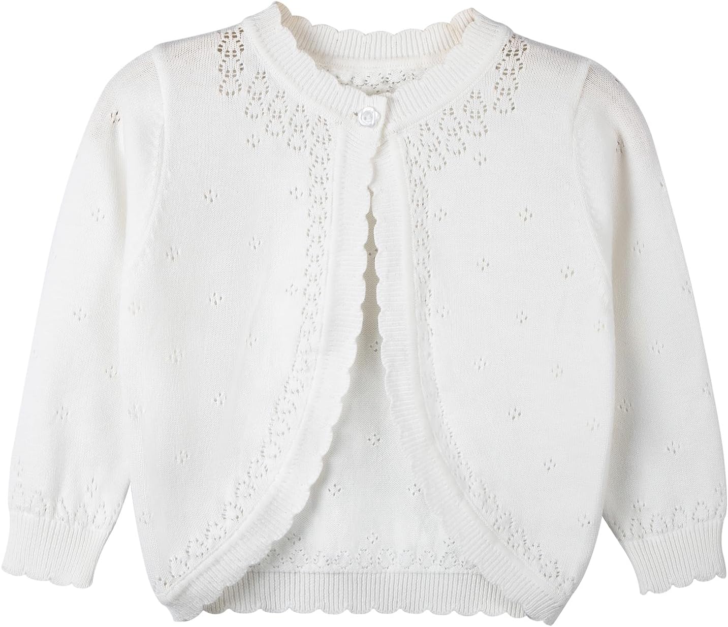 Danny D Toddler Girls Open Front Shrug Cardigan Children Knit Long Sleeve Bolero with Button Closure for 2Years-7Years