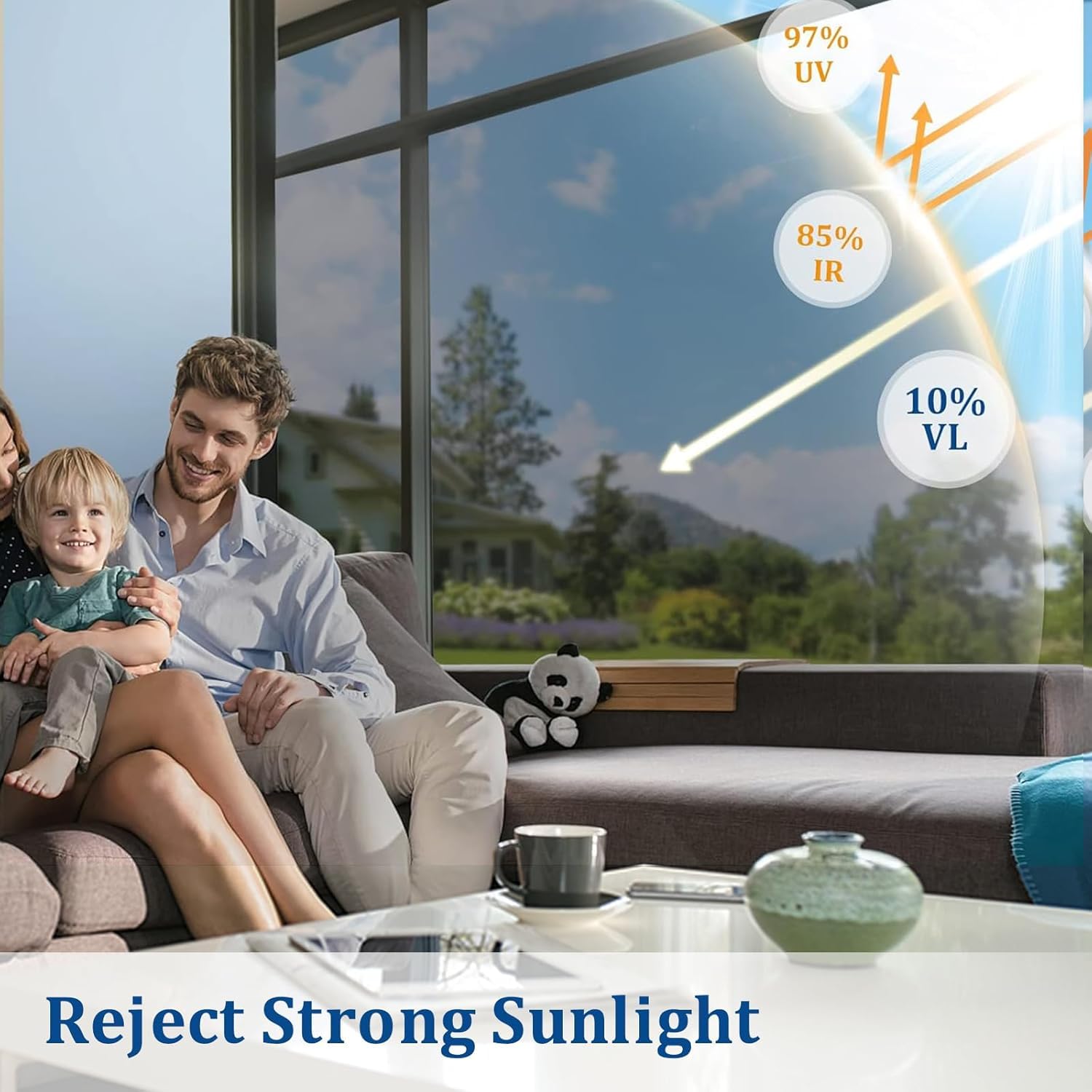 HOME13 Vinyl Sun Control Window Film for Home Privacy & Office Privacy Heat Insulation Anti-UV Office Home Glass Film (Silver Black Window Film, 20in x 100in) 3