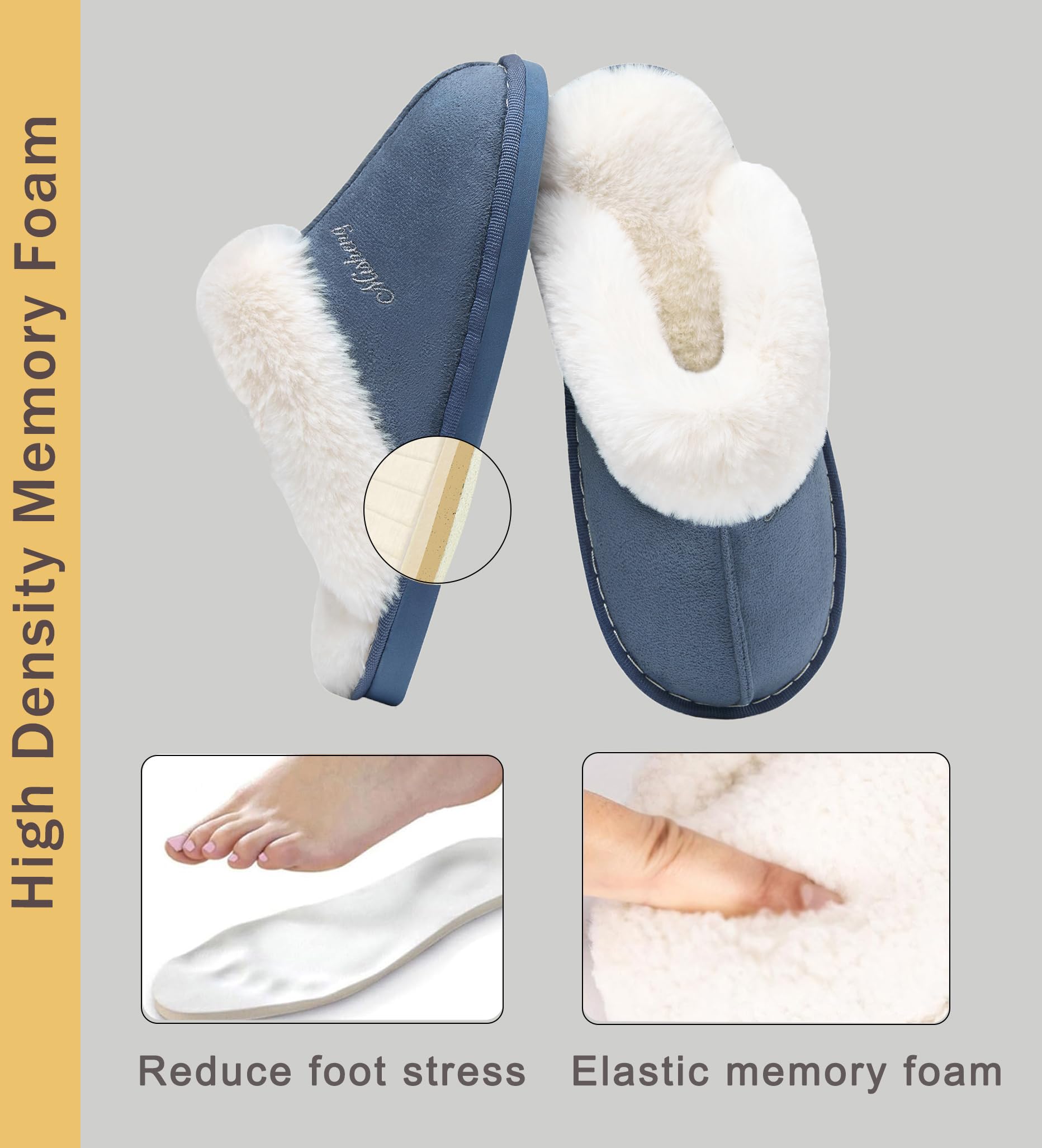 Donpapa Pantofole Donna Uomo Peluche Autunno Invernali Morbida Memoria Schiuma Interne Casa Ciabatte Fluffy Pelose Interno Esterno