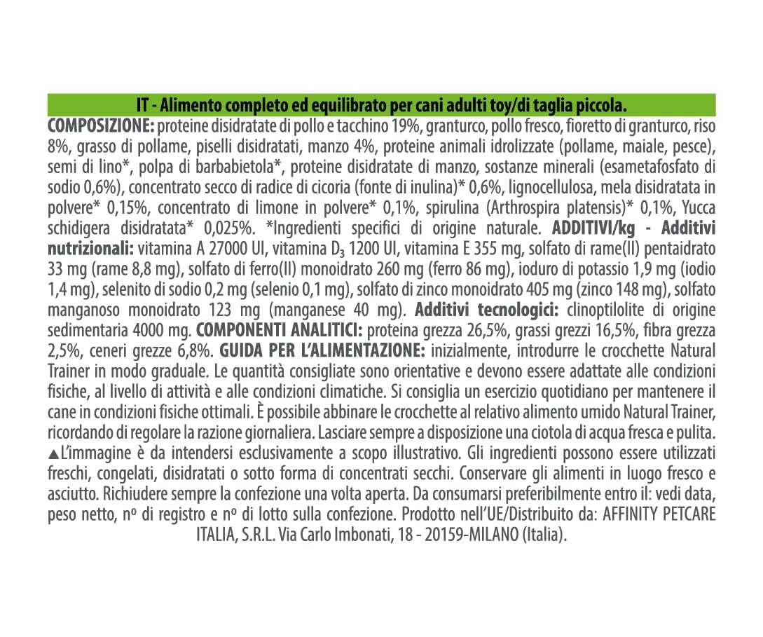 Natural Trainer - Cibo per Cani Small & Toy Manzo e Riso 7kg