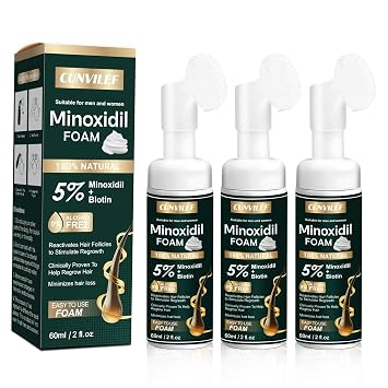 5% Minoxidil Foam for Men and Women Hair Growth, Slows Hair Loss and Promotes Hair Regrowth Treatment for Women and Men, Thicker Hair6.33oz Pack of 3