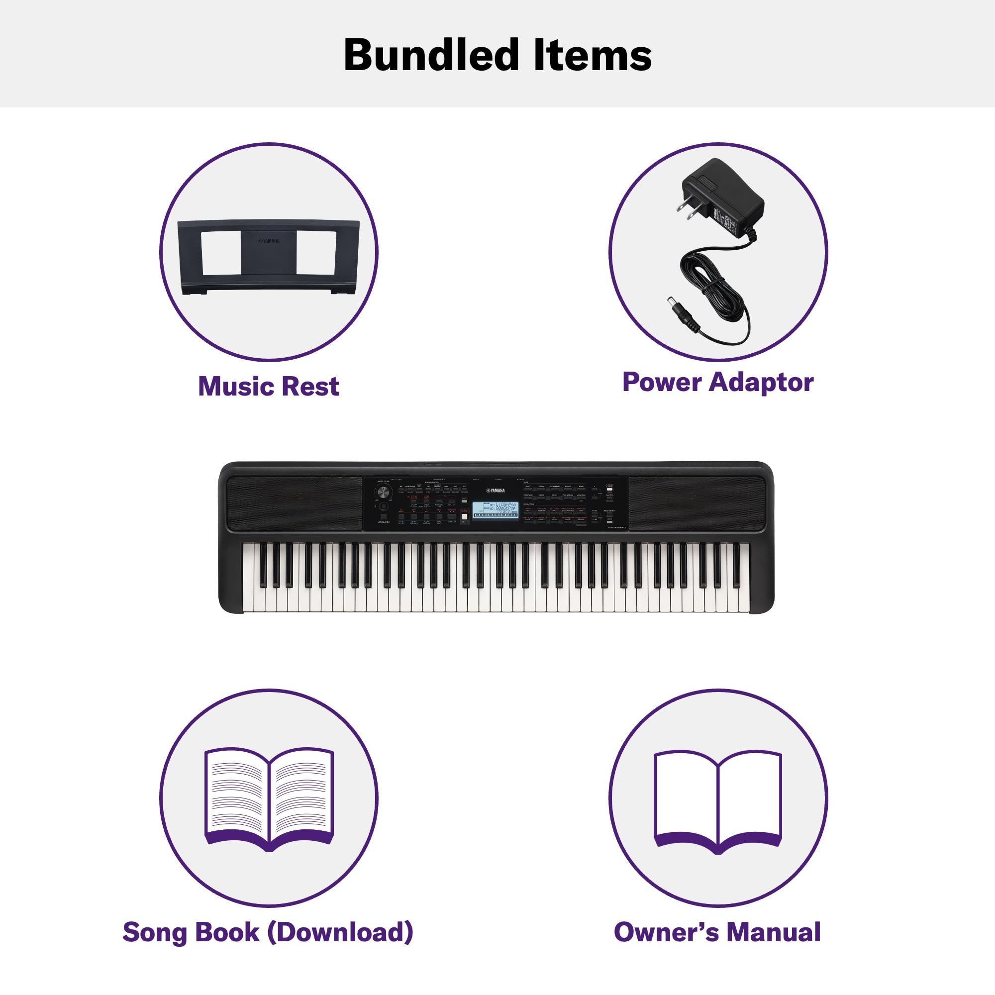 Yamaha PSR-EW320 - Tastiera Portatile per Principianti con 76 Tasti, 650 Voices, 48 Note di Polifonia, 260 Styles di Auto-Accompagnamento, 2 Lezioni Online con un Insegnante delle Scuole Yamaha