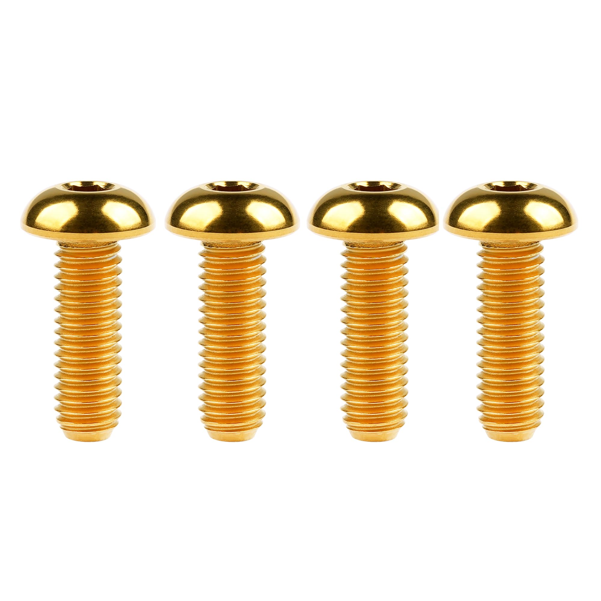 Ruifu M5 Titanium Gr5 Allen Button cap Screws Bolts 8 10 12 15 18 20 25 30mm for Bicycle Water Bottle Cage (Pack of 4) (Gold, M5x25mm)