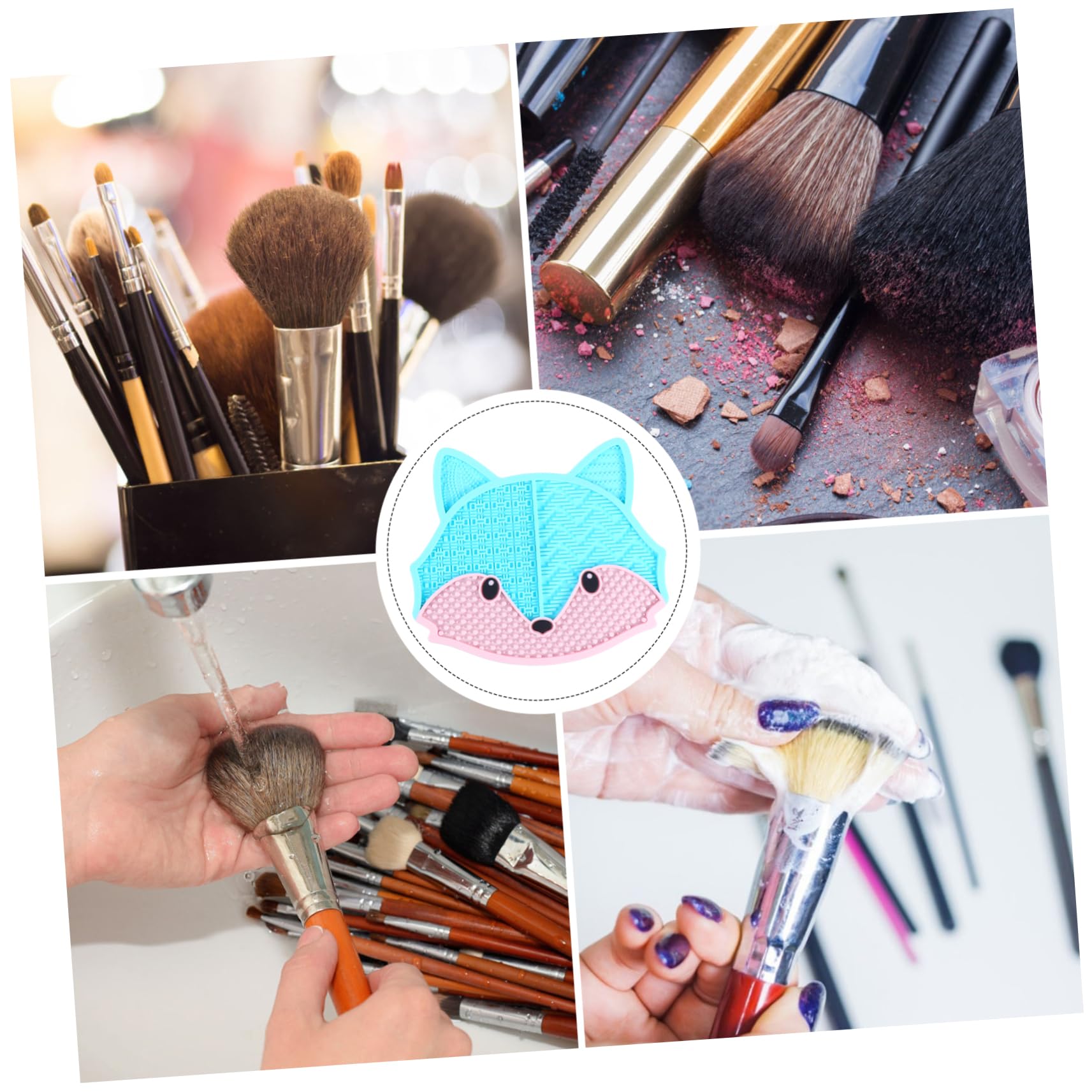 Didiseaon 3pezzi Makeup Brush Cleaner Pad Panno Per Pulizia Pennelli Cosmetici Con Ventosa Pratico e Facile Da Usare Per Saloni e Uso Domestico