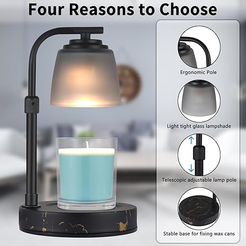 Miniatura 2 de nawaza Lámparas calentadoras de velas, lámpara eléctrica de metal de arriba hacia abajo, lámpara de calentamiento de velas regulable, lámpara