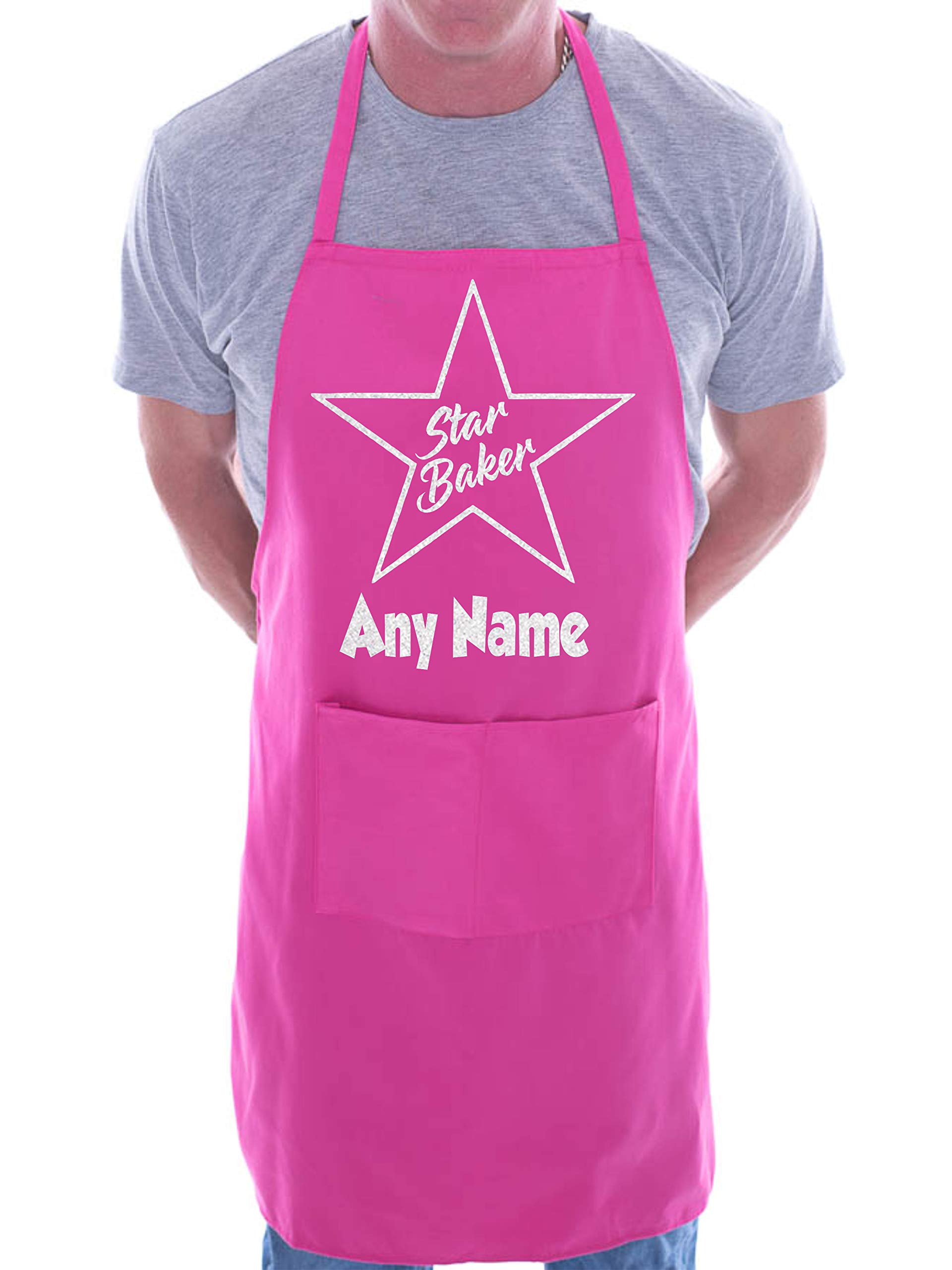 Print4U Star Baker Any Name Here Personalised Chef BBQ Apron Pink