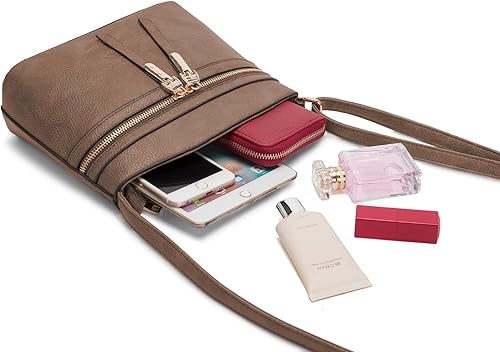 Miniatura 7 de LA TERRE Bolsos cruzados con bolsillo con cremallera, bolsos cruzados ligeros medianos para mujer