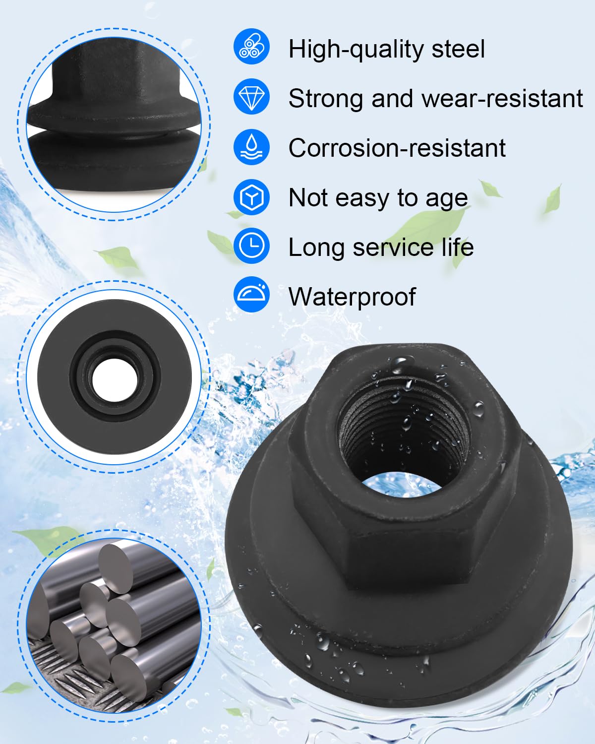 Wheel Lug Nut 611-936 Fit for Dodge Ram 3500 4000 4500 5500 2012-2022 Some Models, M14-1.50 Flange 22mm Hex, 28.5mm Length, Medium 6509424AA