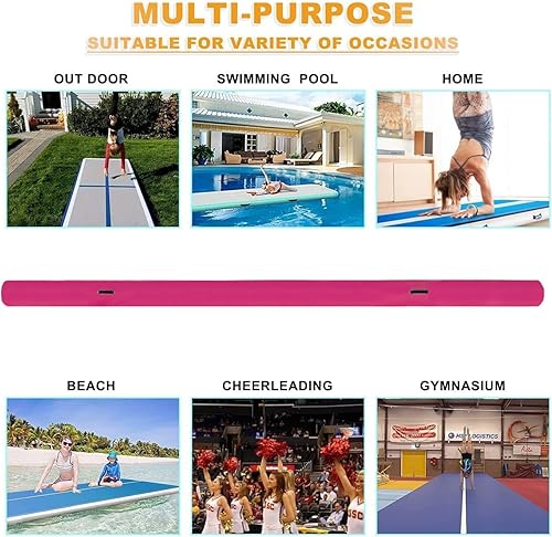 Miniatura 6 de EZ GLAM Colchoneta inflable de gimnasia de 10131620 pies con bomba de aire eléctrica para animadoras, prácticas, playa, parque, uso doméstico