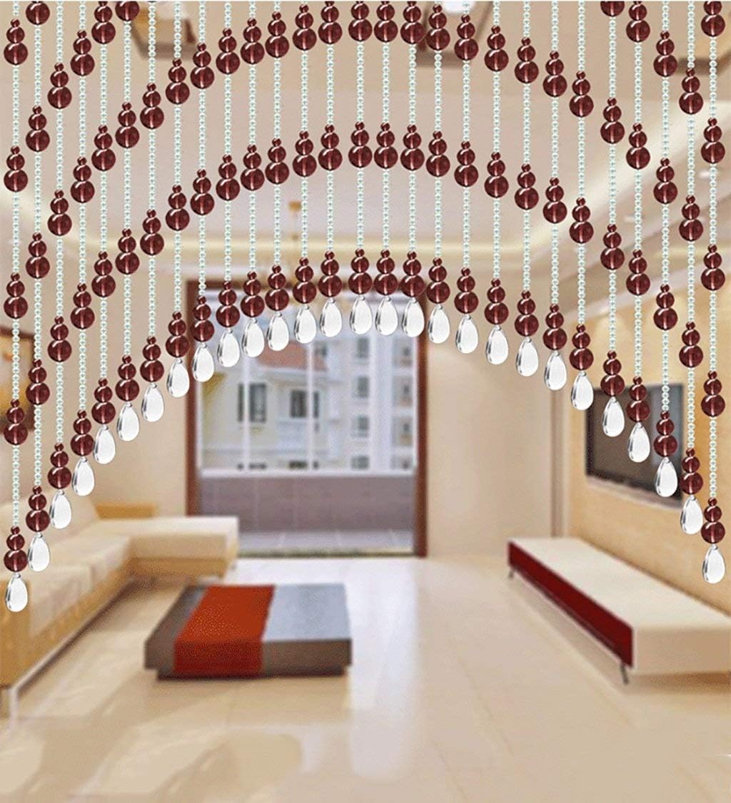 OKUOKA Curtains Crystal Beaded Door Curtain Shade Sunscreen Living Room Cut Off Bead Curtain (Color : D, Size : 120 * 80cm)