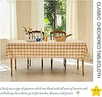 Vista 15 de Table Cloth Rectangle Table-Rustic Gingham Tablecloth Buffalo Plaid Table Cloth for Thanksgiving Christmas Kitchen Dining Room
