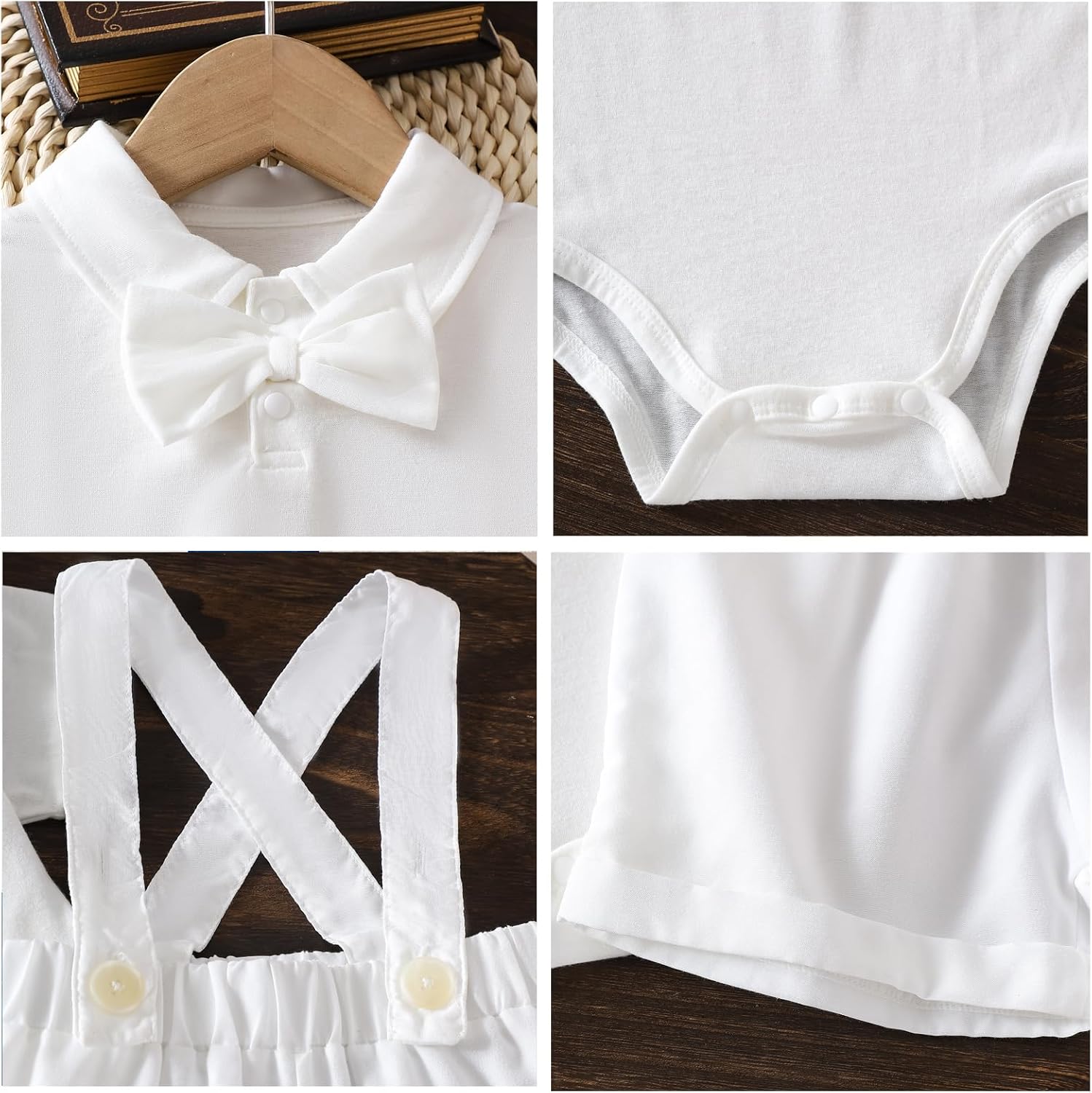 Boys' Baptism Outfit,Wedding Birthday Party Tuxedo Gentleman Suit, Infant Toddler Christening Suit - Image 4