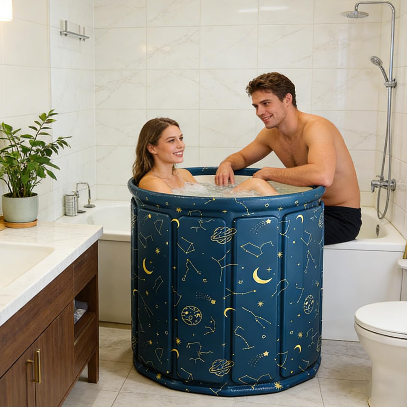 Tragbare Badewanne Für Erwachsene Antirutsch PVC Leichte Kältebadewanne | Eisbadewanne Für Badezimmer Für Badezimmer Garten Fitnessstudio Camping Reisen Männer Frauen Jugendliche