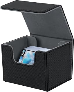 Mcbazel Mtg Deck Box 100, caja de baraja de tarjetas para más de 100 tarjetas de manga única, soporte de baraja para tarjetas TCG, caja de almacenamiento de piel sintética, color negro