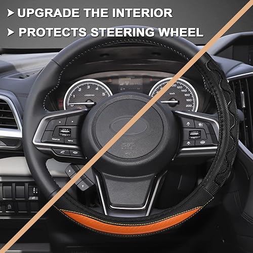 Miniatura 3 de GIANT PANDA Funda de volante para Subaru Forester, funda para volante de automóvil para Subaru Outback y Crosstrek, color naranja