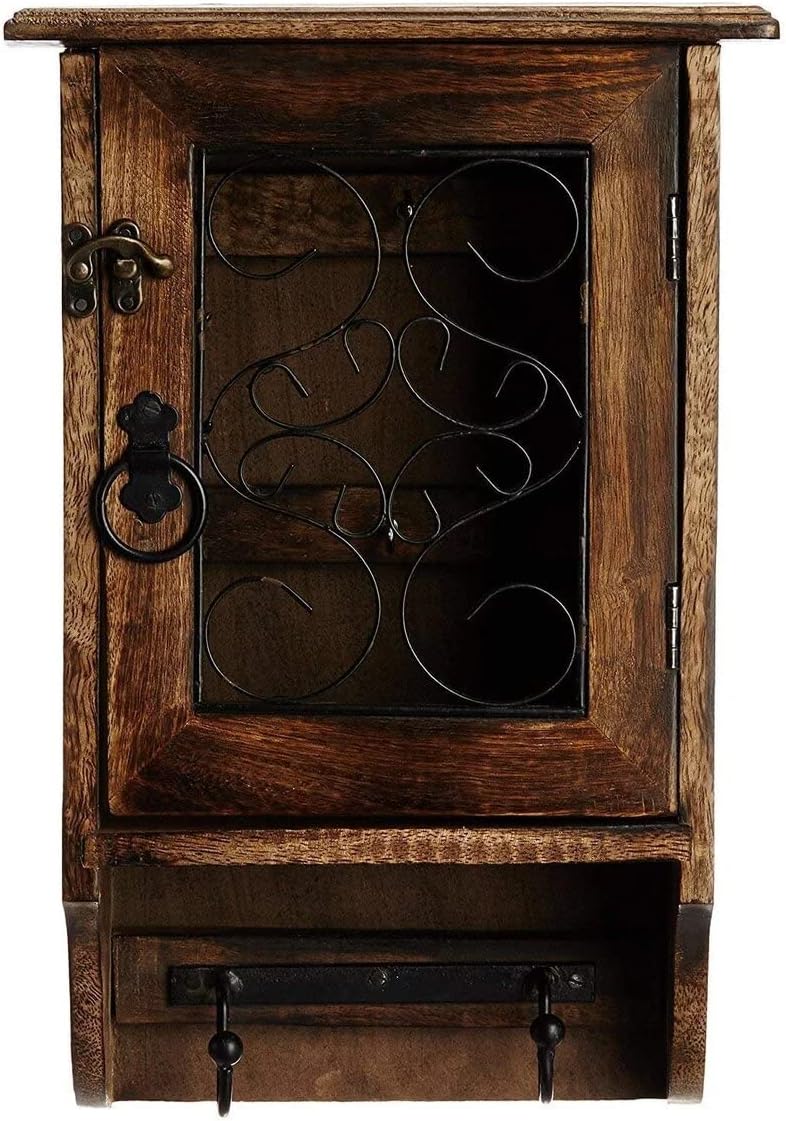 Blackperlcrafts by Solid Wooden Key Box Wooden Key Cabinet Wall Hanging Key Holder Key House Keeper Key Hanger Key Storage Box Home Gift
