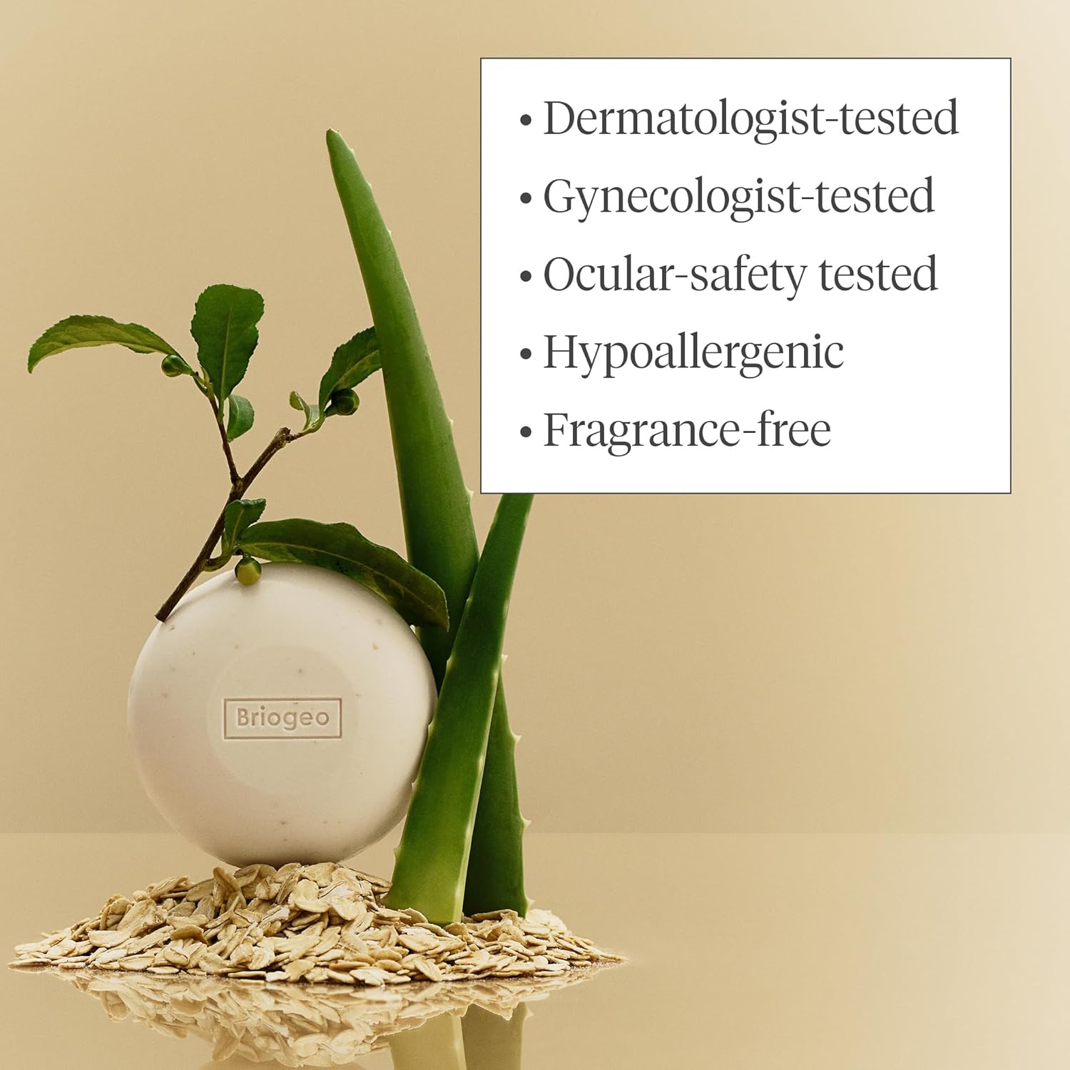 Briogeo Be Gentle, Be Kind Aloe + Oat Milk Ultra Soothing 3-in-1 Cleansing Bar, 2% Colloidal Oatmeal, Hypoallergenic and Dermatologist-Approved, Fragrance Free, Vegan, Cruelty-Free, 3.7 oz - Image 6