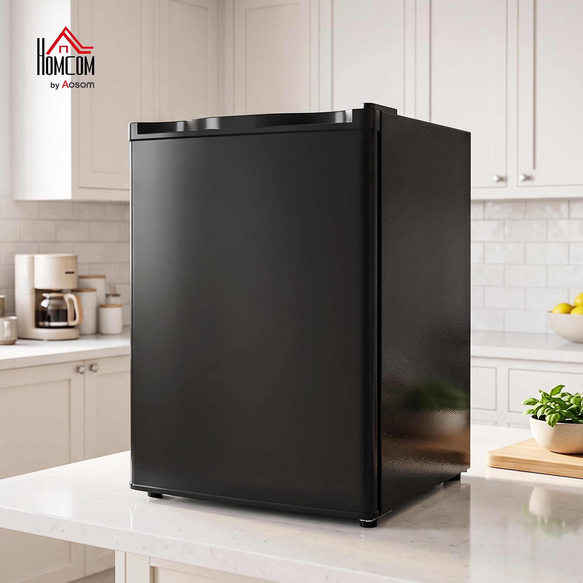 HOMCOM Frigorifero Piccolo 72.5L con Scomparto per Ghiaccio, 43 dB, Nero