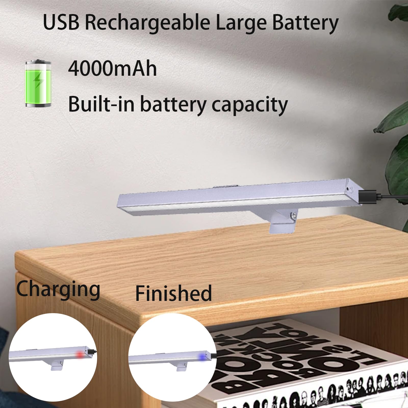 VIGMOJ 2Pack Wireless Picture Light, Dimmable Painting Light with Remote Control - Image 3