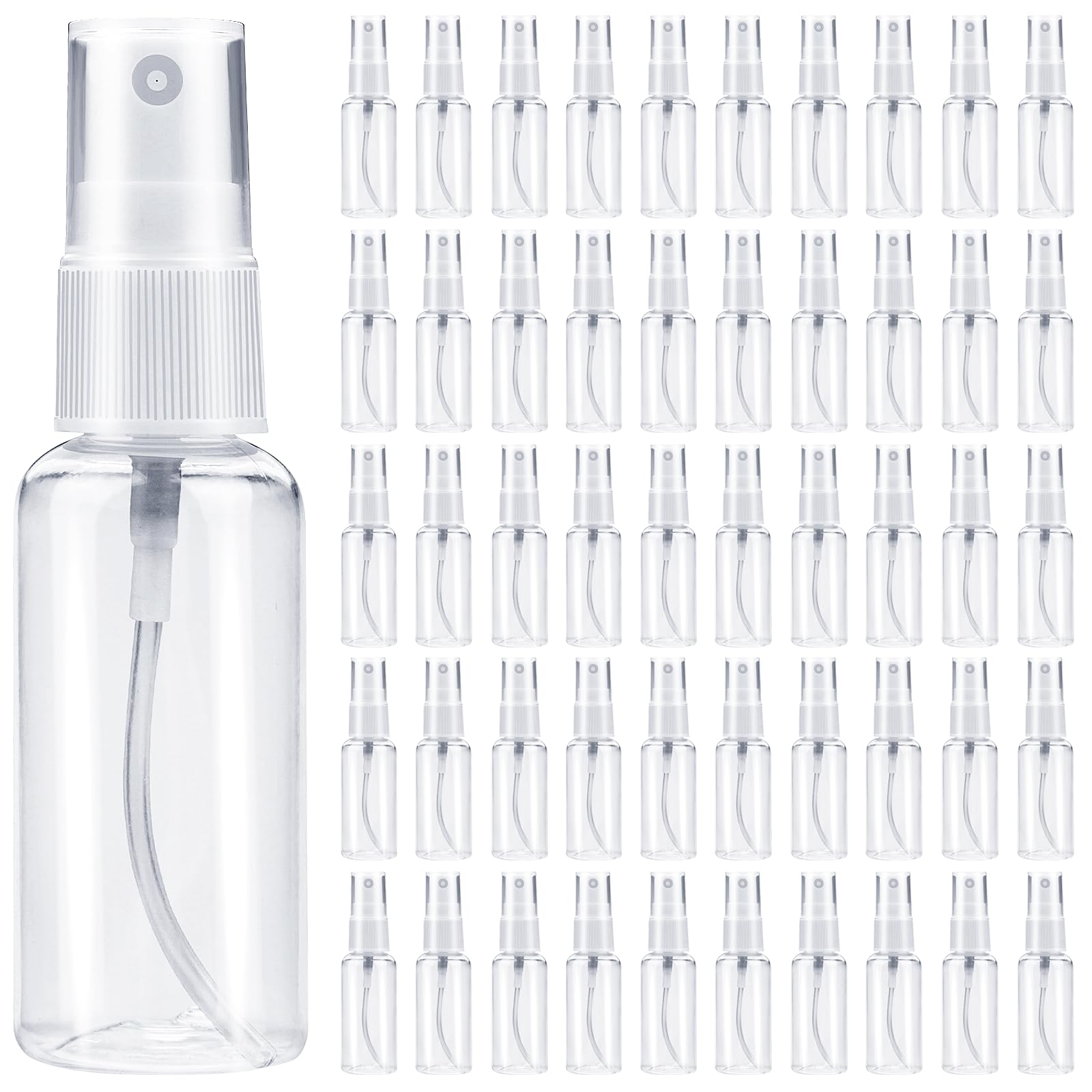 DKBT 50 Stk Sprühflaschen Kleine 50ml Spray Bottle Mini Zerstäuber Sprühflasche zum Befüllen Plastik Wasser Sprühflasche Leer Spritzflasche für Alkohol Körperpflege Flüssigkeit Kosmetik Parfüm