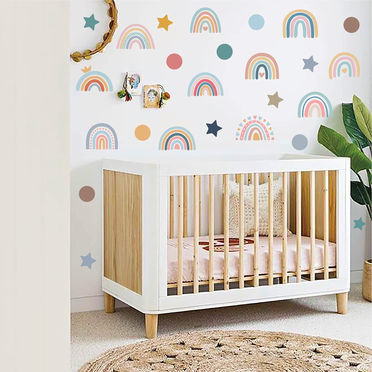 152PCS Wall Decals Rainbow Stars DIY Wall Stickers for Girls Kids Room Bedroom Nursery Room Living Room Decoration - Image 5