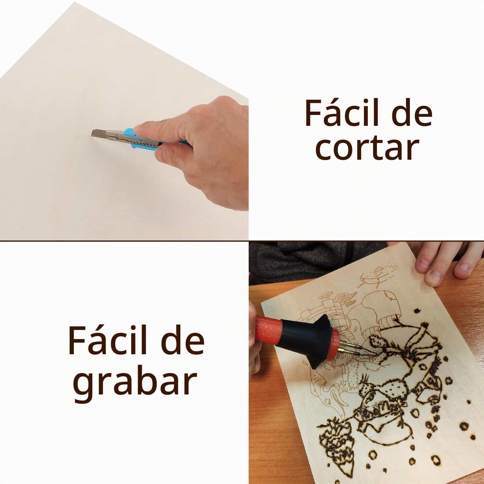 10 hojas de madera contrachapada A3 de 4 mm, abedul, corte fino 'contrachapado', placas para manualidades, 420 x 300 mm