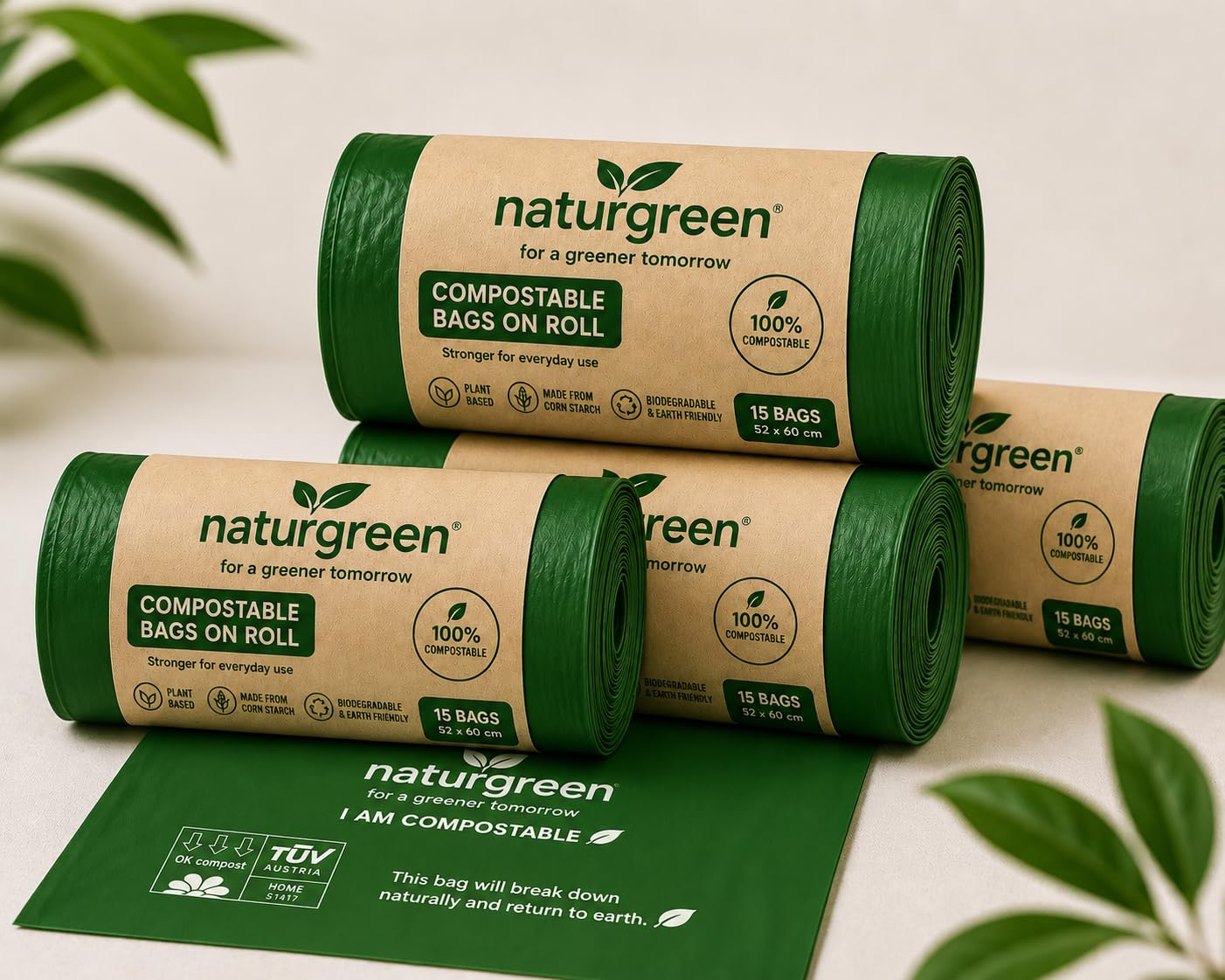 NATURGREEN Biodegradable Bin Bags for Wet & Dry Waste Disposal | Compostable Garbage Liner, Leak Resistant Trash Sacks for Cleaning & Utility, Eco Friendly Waste Collection for Kitchen & Bathroom Use-image-18