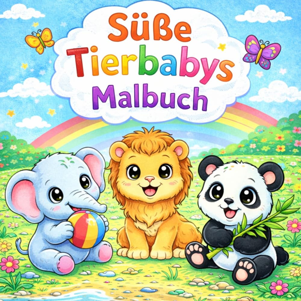 Süße Tierbabys: Mein großes Tiermalbuch