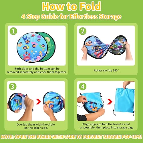 Miniatura 8 de AOSITE - Juego de golf 5 en 1 para niños pequeños, juguetes pegajosos de juegos de golf con 3 palos de golf y tapete de puting, red de astillado de