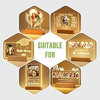 Vista 6 de Bemaystar Base de madera con luz LED, adecuado para placas, álbumes de fotos, base de luz nocturna cálida rectangular