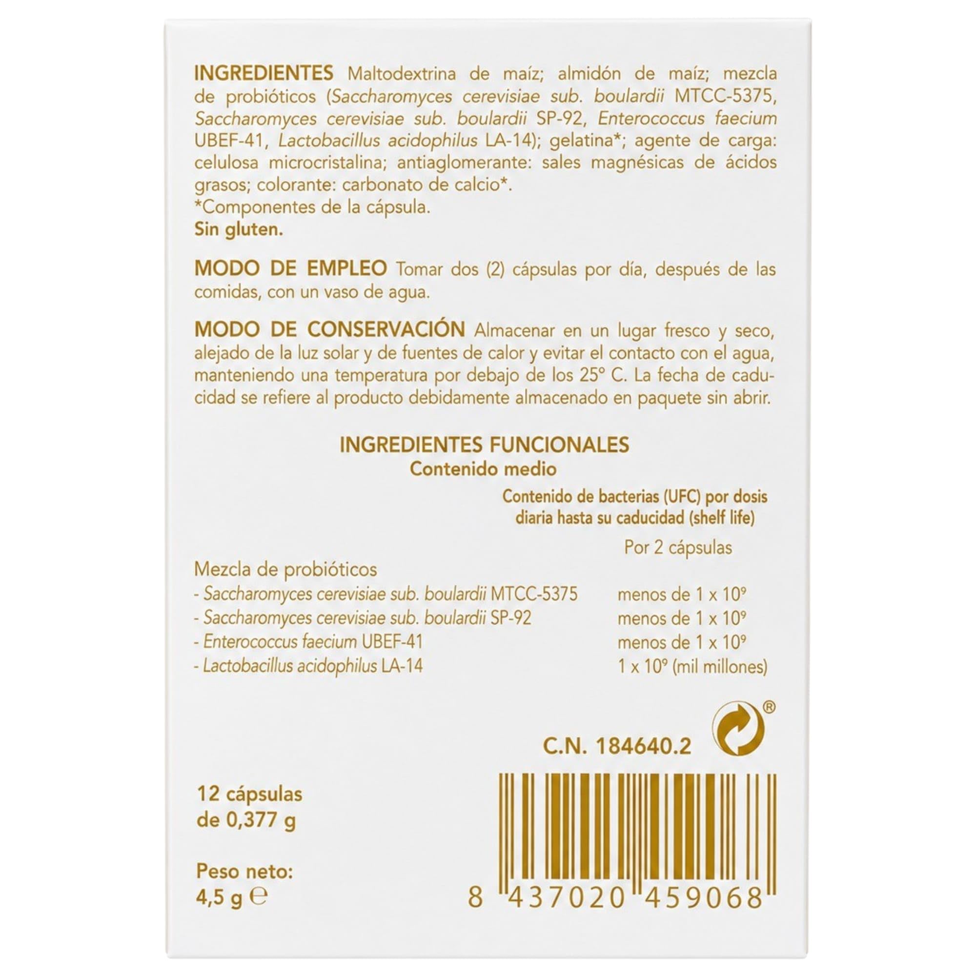 Bromatech Enterelle Plus 12 Cápsulas - Limpieza de la Flora Intestinal con Saccharomyces Boulardii - Alivio Rápido de Diarrea, Gases y Disbiosis tras Antibióticos