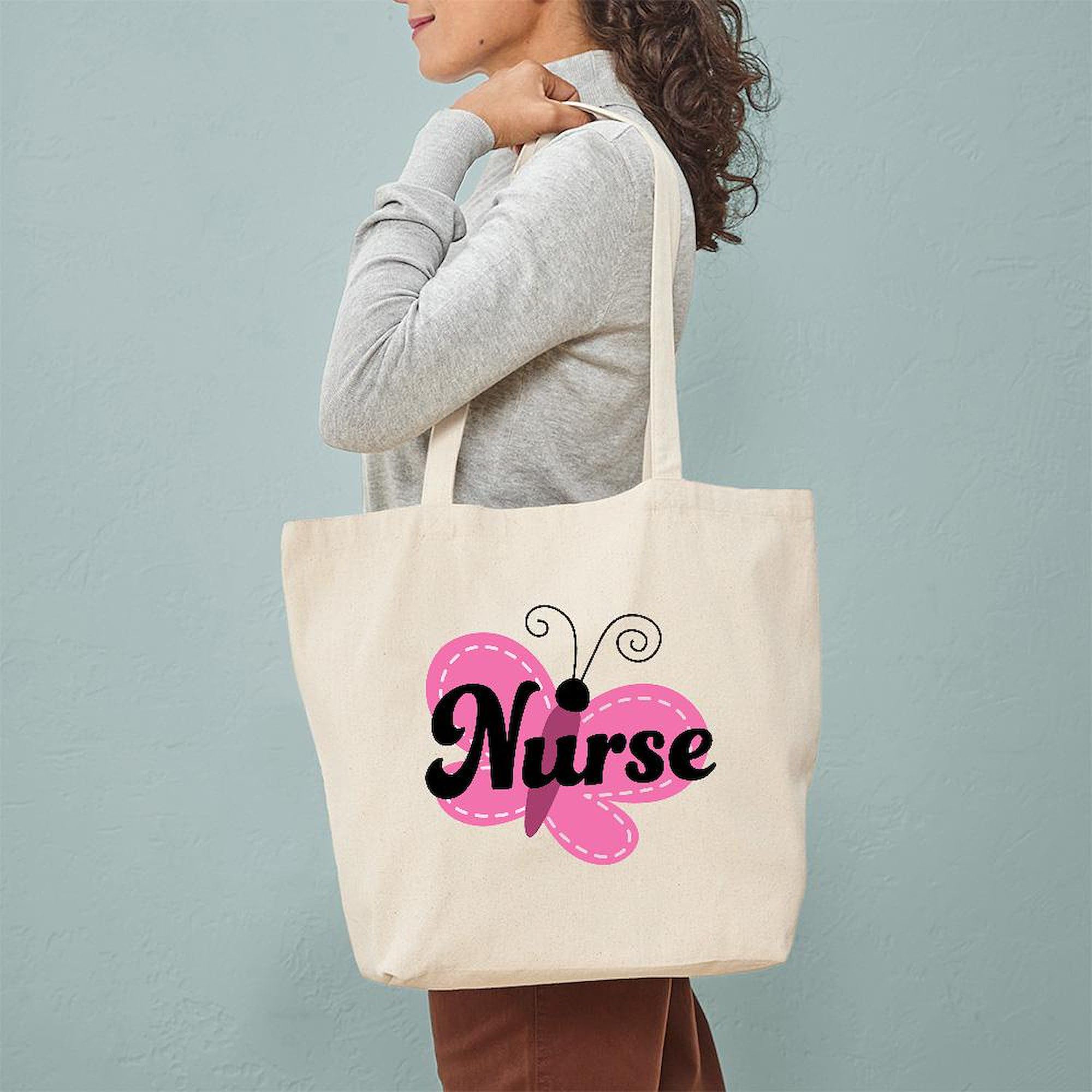 CafePress Coffee Scrubs & Stethoscopes Tote Bag - Natural Canvas Reusable Shopping Bag, Multiple Sizes - View #3