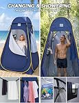 Pop Up Privacy Tent with Reinforced Frame, Portable Camping Shower Tent, Full Coverage Camping Toilet Changing Room for Outdoor Use - UV Protection