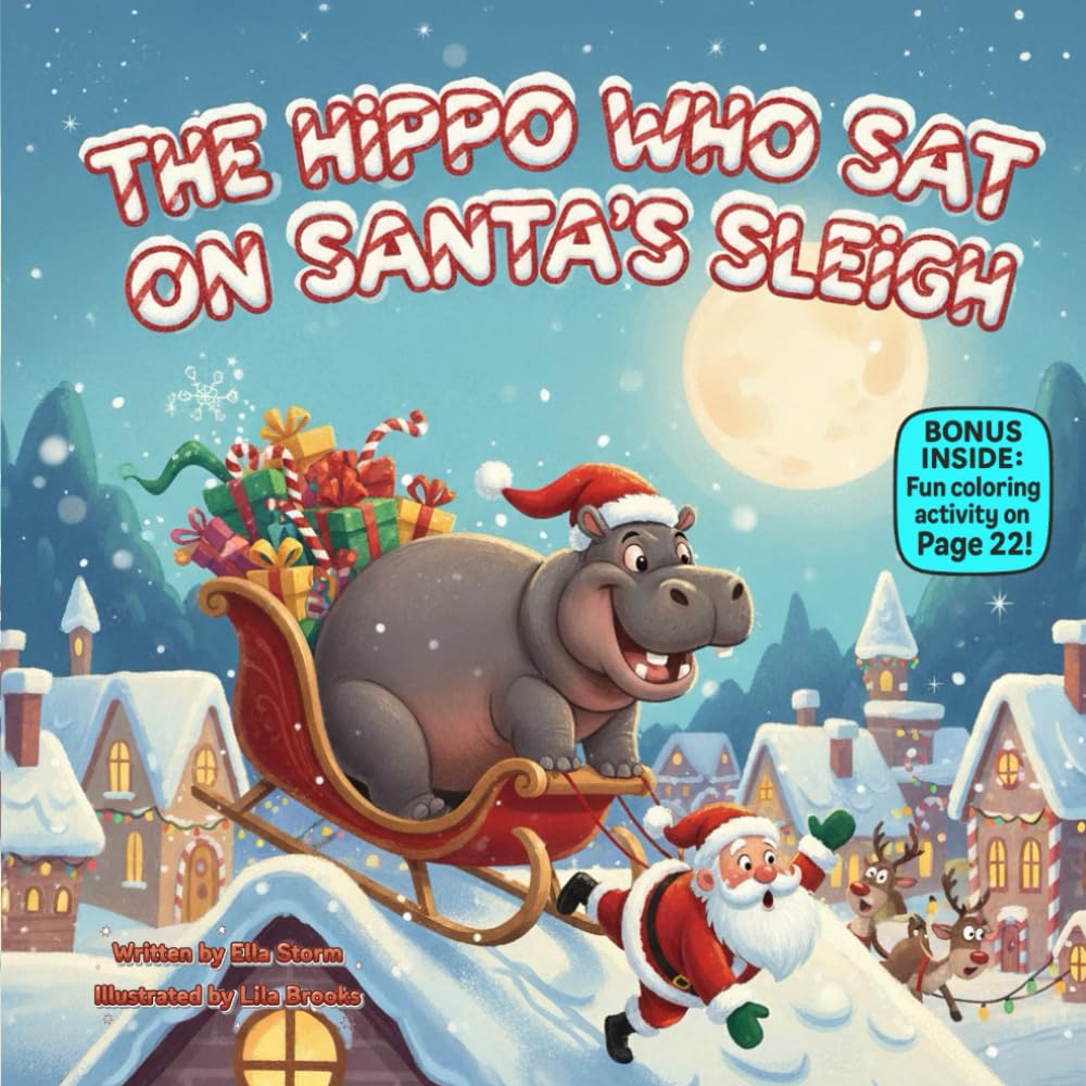 The Hippo Who Sat on Santa’s Sleigh: A Rhyming Christmas Adventure About Kindness, Courage & Helping Others (kids christmas books)