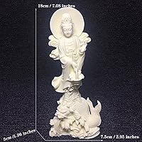 Vista 2 de 7.08 inch Guanyin Statue for Home Decor,White kuanyin Buddha Statue for Office Decor,Goddess of Mercy Quan yin Sculpture Ornament